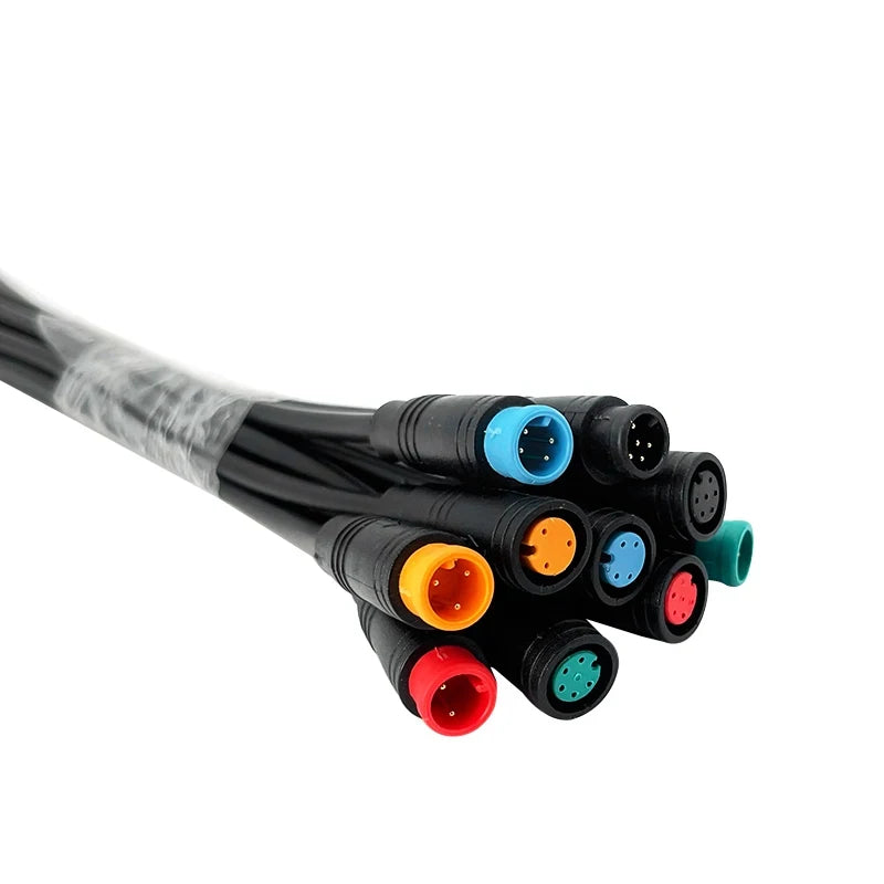 5 Set M6 M8 2 3 4 5 6 Pin Julet Electric Butt Plug Connector Wiring Line Scooter Brake Cable Pluger Signal Sensor 20CM