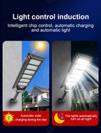 12000W Solar Lights Commercial LED Outdoor Dusk To Dawn Solar Street Lamp Waterproof Backyard Garden Security Lighting IR Sensor