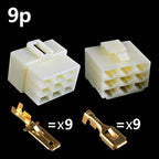 1/5Sest 6.3mm Multi Pin Auto Wire Connector 1/2/3/4/6/9Pin Male Female Terminal Plug for Car Electric Bike