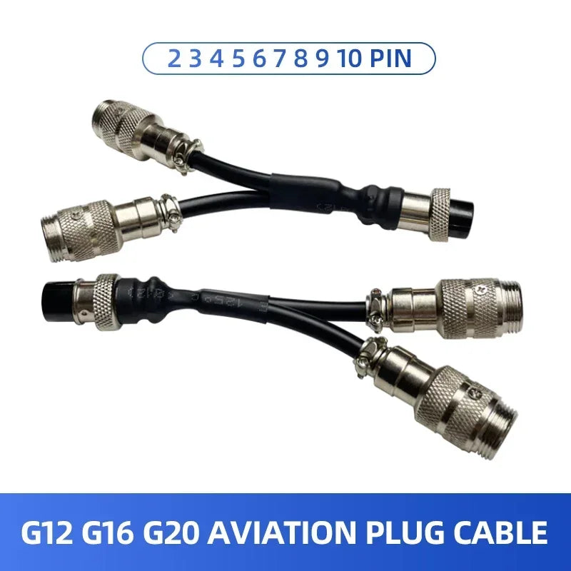 GX16 1 to 2 Aviation Plug Wire Splitter Industrial Welding M16 Y-type Male to Female Extension Line GX16 2 3 4 5 6 Pin Connector