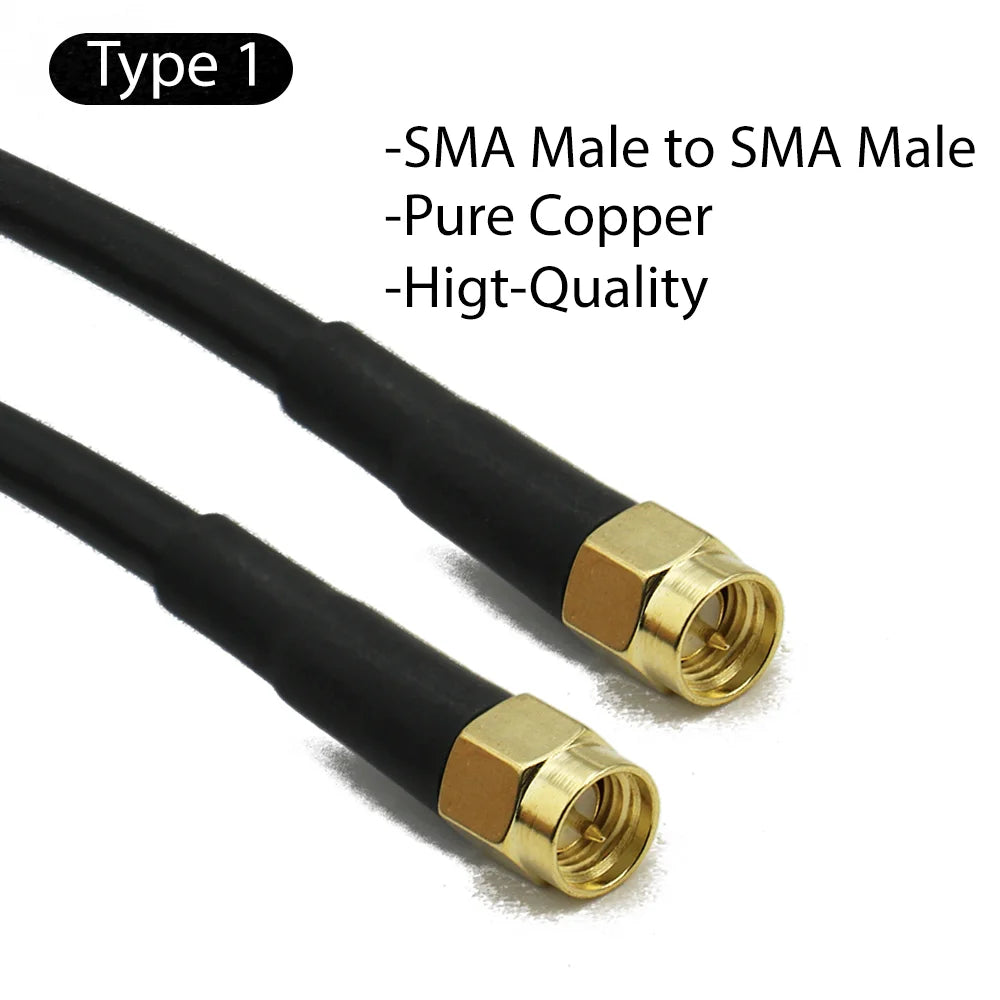 RG58 SMA to SMA Cable Male to Male extension jumper Pigtail male Adapter Cable my SMA  Antenna cable For WIFI 3G 4G GSM Antenna