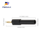 2PCS  Gold Plated 2MM Mini Male Banana Plug To 4MM Female Jack Connector Adapter 2MM To 4MM
