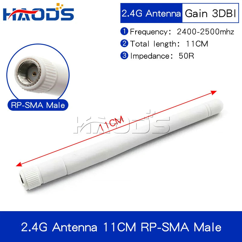 2PCS 2.4G Antenna Fold Glue Stick 3DBI WLAN Router Antenna Wifi Module Signal Enhancement 2400-2500mhz SMA Male Connector 6DBI