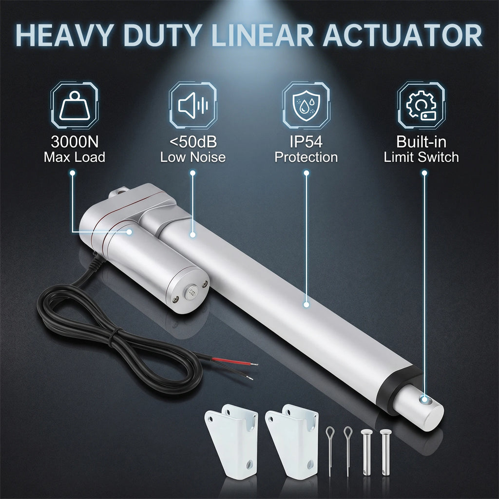 12V Electric Linear Actuator 50/100/150/200/250/300/350/400mm Stroke 3000N Electric Reciprocating Lifting Linear Motion Actuator