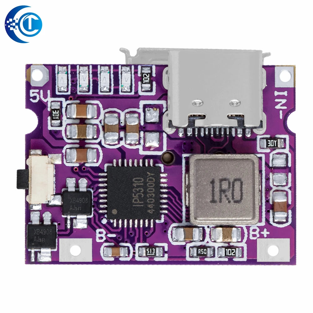 IP5310 Type-C USB-a 5V 3.1A Boost Converter Step-Up Power Module Power Bank Accessories With Switch LED Indicator
