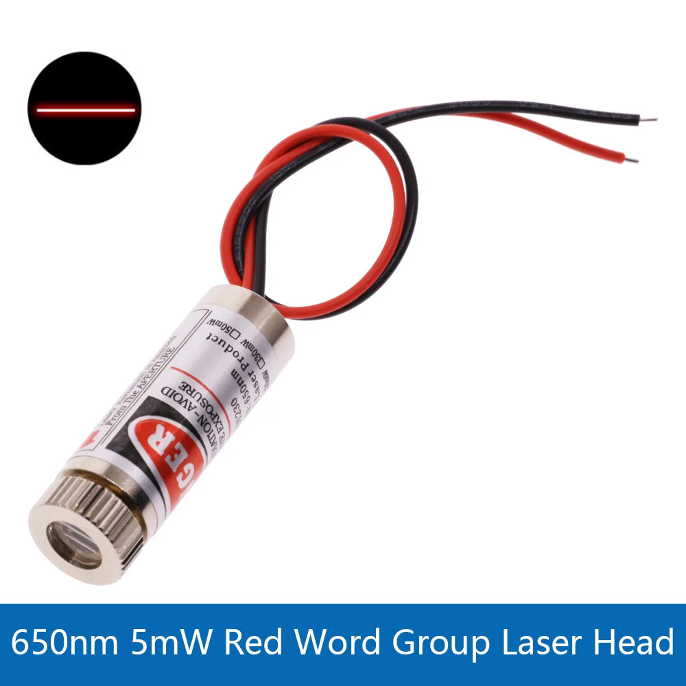 650nm 5mW 5V Red Point / Line / Cross Laser Diode Module Head Glass Lens Focusable Focus Adjustable Industrial Class