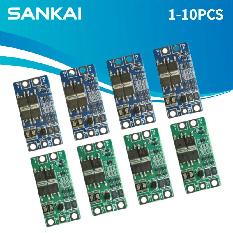 1-10PCS 2S 3.2V 3.7V 10A LiFePO4 Battery Protection Board, 6.4V 7.3V BMS with Balancing for 32650 18650 3.2V Battery Pack DIY
