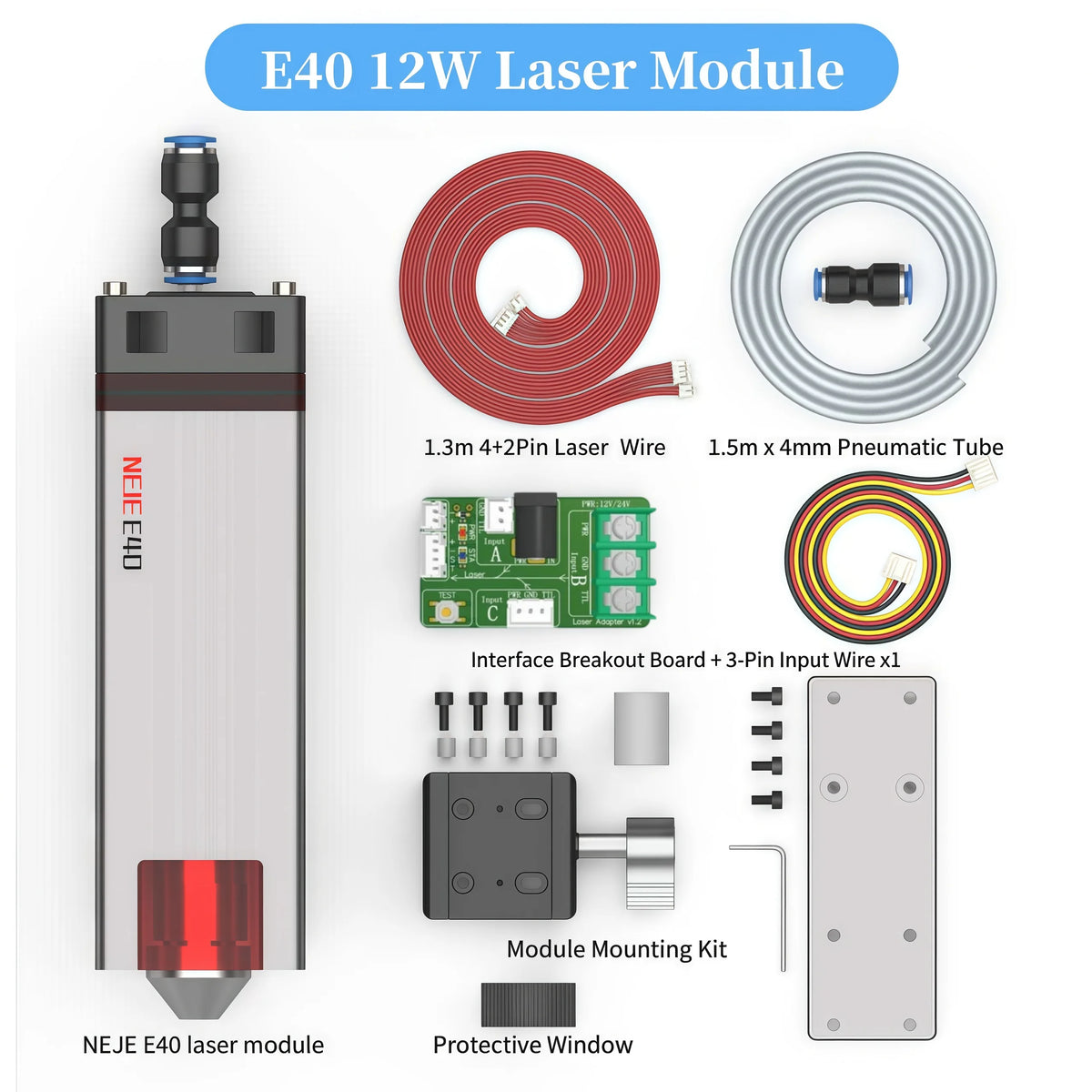 NEJE N30820 E30 E40 A40630 A40640 CNC Diode Laser Module 40W 80W for Wood Carving and Laser Cutting Powerful Laser Tool