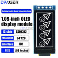 1.09 Inch OLED Display Module 128x64 White SSD1312 I2C, 4 Pin Interface for Raspberry Pi, Low Power Wide View