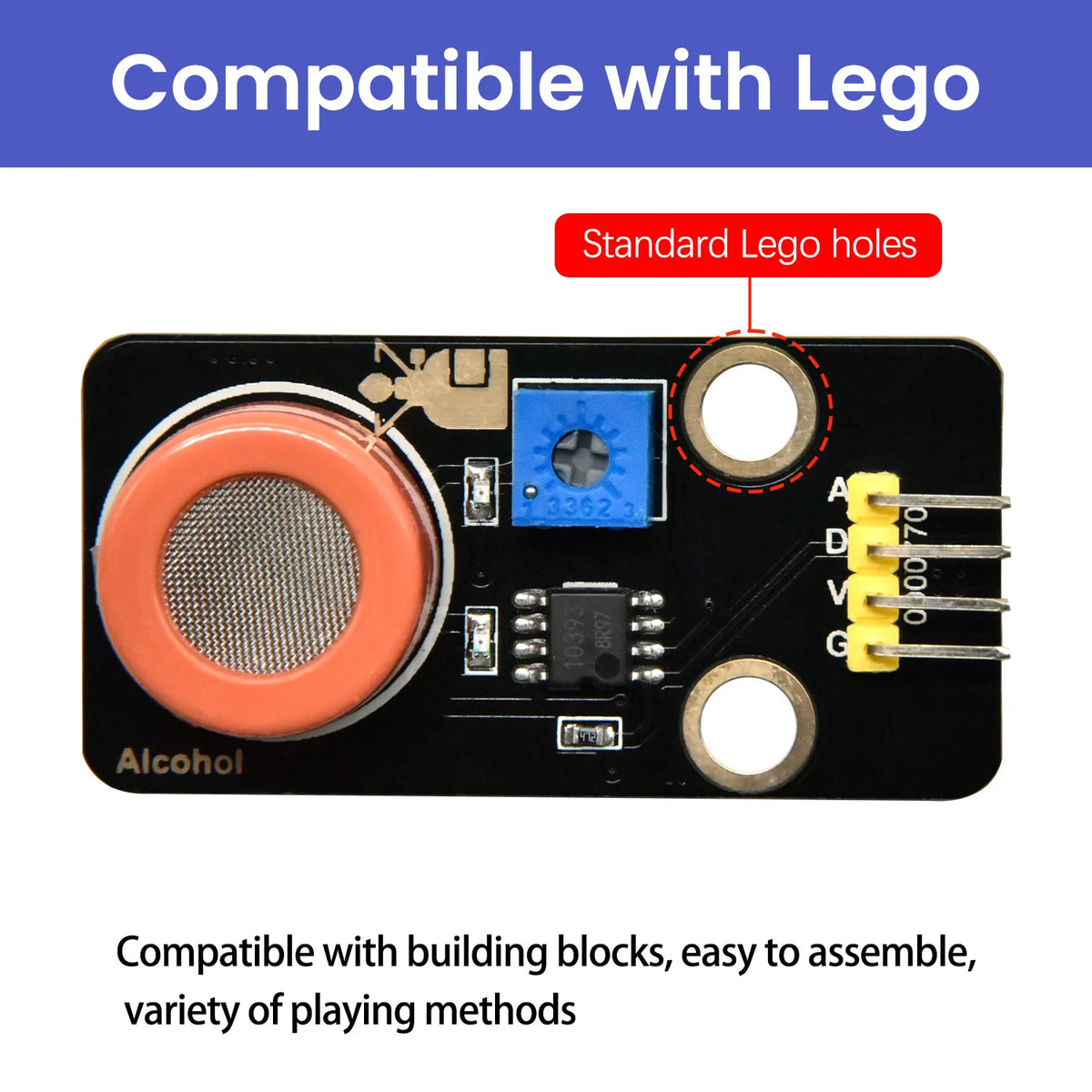 MQ-2 GAS Sensor/MQ-3 Sensor Module Compatible With Lego Blocks For Arduino Projects DIY Electronic Building Block