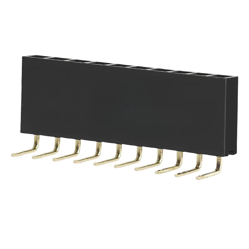 10PCS 2.54mm Curved Needle Female Header Single Row Double Row 90 Degree Socket Pin Header 2P3P4P5P6P8P-40P Pin Connector