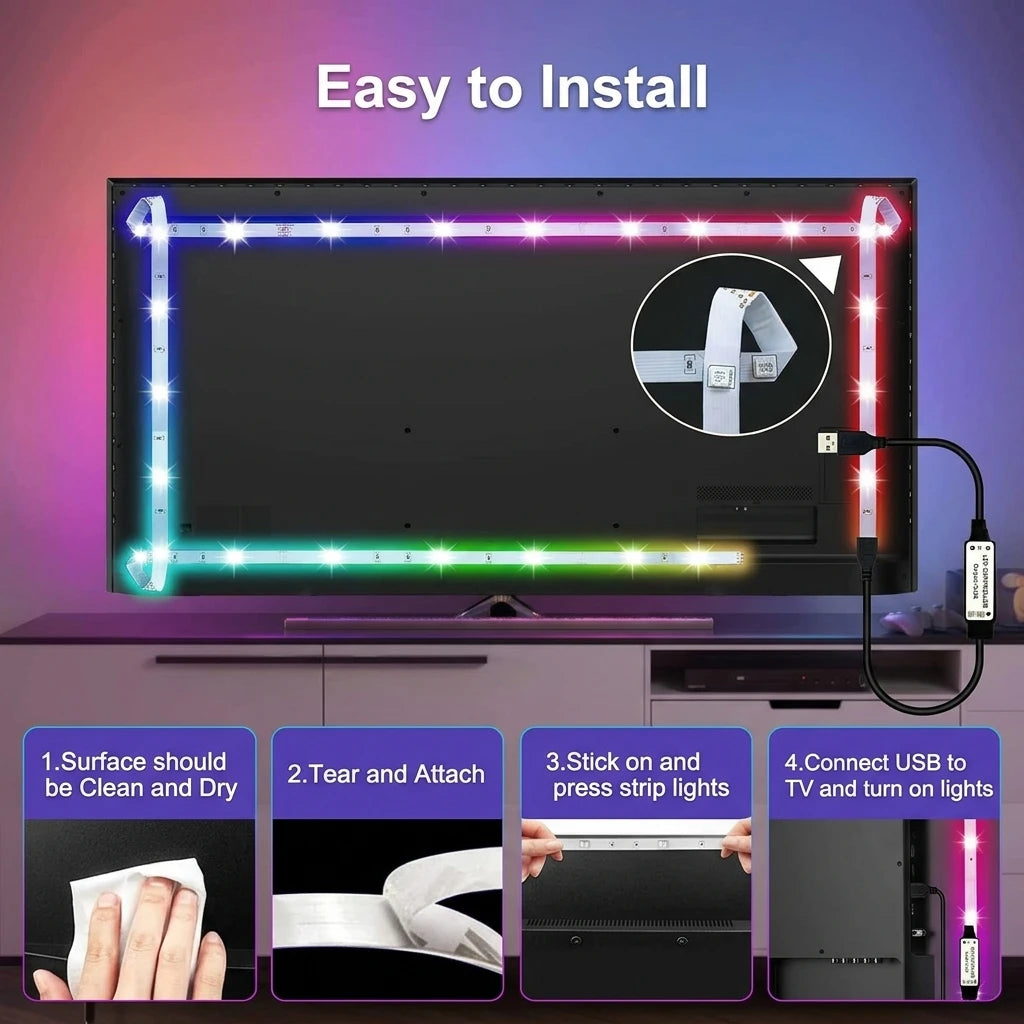 44KEY WiFi IR RGB LED Strip Controllerr/24Key Infrared Dimmer Blue Backlight Multi Light Modes RGB LED Ambient Decor Tape Lights