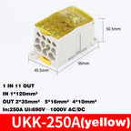 Din Rail Terminal Block UKK 80A/125A/160A/250A/400A Distribution Box One In Several Out Unipolar Junction Box Wire Connector