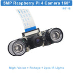 Raspberry Pi 5MP Camera OV5647 1080P Optional Wide Angle Night Vision IR-CUT Fisheye Webcam for Raspberry Pi 4 Model B 3B Plus