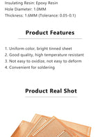 2.54mm Pitch Bakelite Universal Perfboard Stripboard Multipurpose Prototype Circuit Board Easy Soldering Single Sided DIY