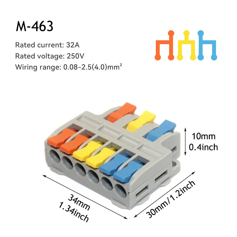 10/50pcs Quick Wire Connector Universal Compact Wiring Splicing Conector  Electrical Push In Lighting Terminal Block Connector