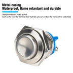 16/19mm 1NO 1NC Flat Head Waterproof Momentary Reset Metal Push Button Switch Screw Terminal Car Engine Doorbell PC Power Switch