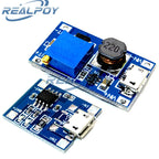 Micro USB 5V 1A 18650 TP4056 Lithium Battery Charger Module Charging Board With Protection + MT3608 2A DC-DC Step Up Converter