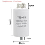 CBB60 Capacitor 4 Pin AC 450V Dual Insert Motor Run Capacitors 4UF-60UF with Screws for Washing Machine Air Compressor 12uf 16uf