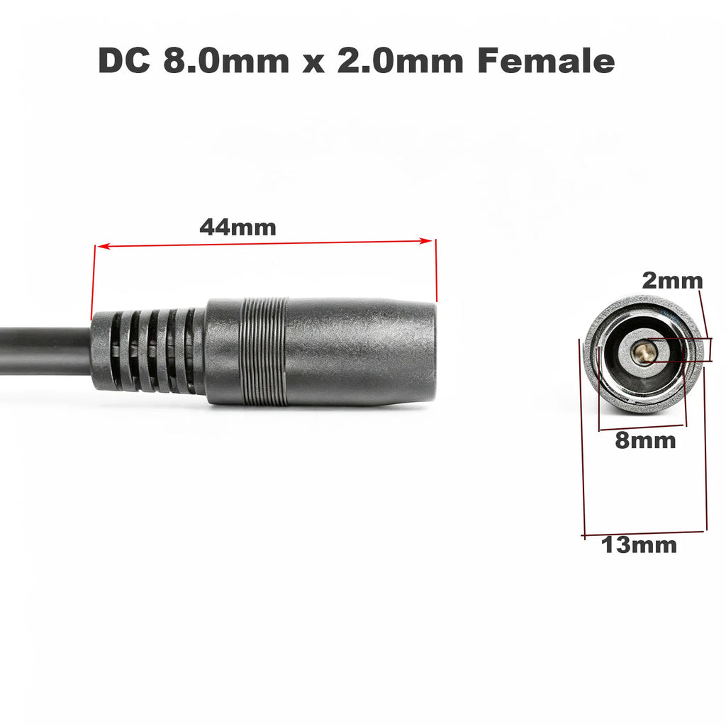 1pc XT60 Female to DC 8020 8.0mm x 2.0mm Female Adapter Cable Connectos Solar Generator Portable Power Station 14AWG