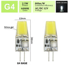 2pcs Mini G4 12V 24V LED Lamp Dimmable Light 3W COB Bulb AC DC 12V Lampada COB 360 Beam Lampada G4 COB Lights Replace Halogen