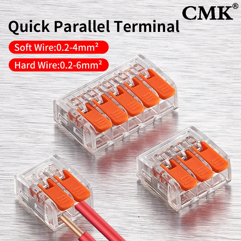 Mini Quick Lever Wire Connector Electrical Splicing Household 2/3/5 Ports Home Lighting Universal Terminal Blocks Led 0.2-6mm²