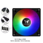 PC Cabinet RGB Fan 9cm Ultra-Thin 9215 9225 15mm 25mm Slim ITX Case Cooler Fans 5V 3Pin ARGB+ 4Pin PWM Control Black White
