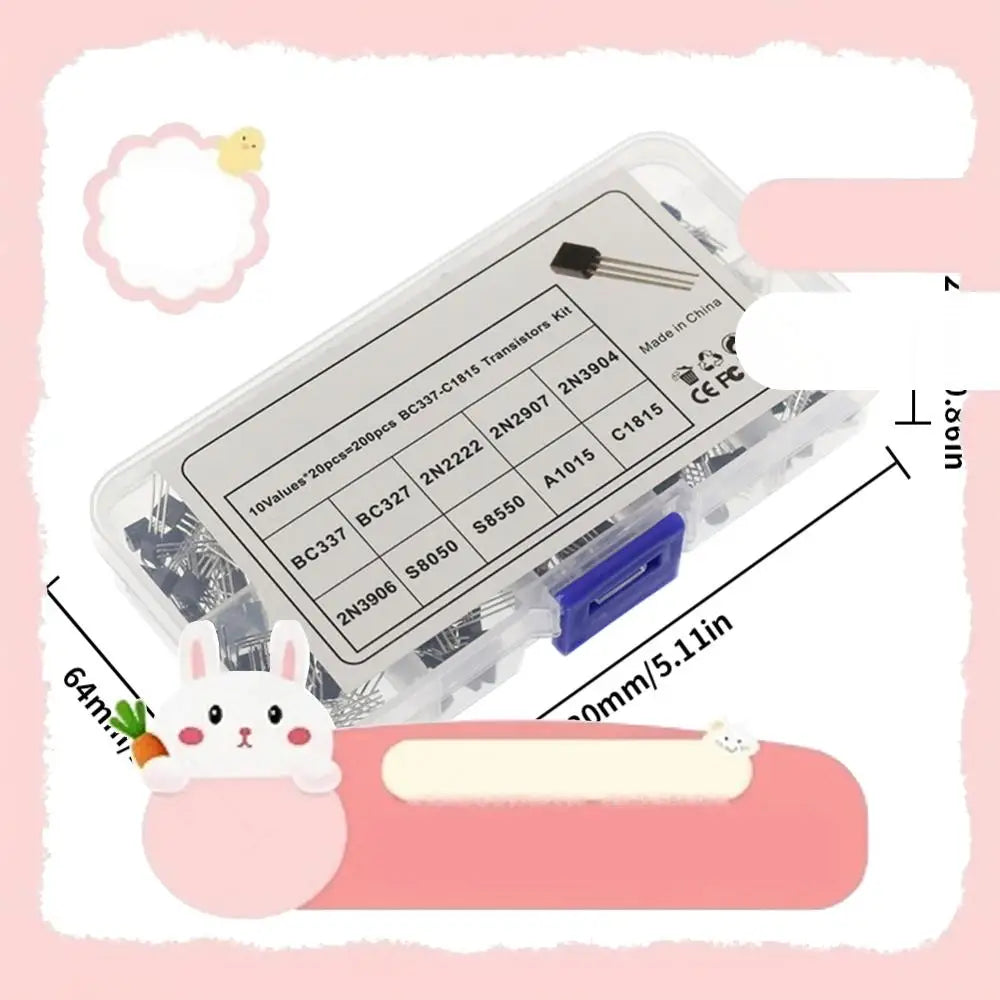 200PCS Transistor Assorted Kit 10 Values TO-92 PNP NPN BC327 BC337 2N2222 2N2907 2N3904 2N3906 S8050 S8550