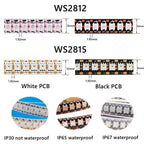 1-3M WS2812B WS2815 LED Strip 144 Pixels/LEDs/m Addressable IC Smart 5050 RGB LED Strip Light IP30/IP65/IP67 DC5V/12V