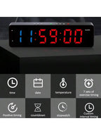 LED Multifunction Timer Countdown Stopwatch Alarm Clock for Home Gym Kitchen Living Room HIIT Tabata EMOM FGB Workout