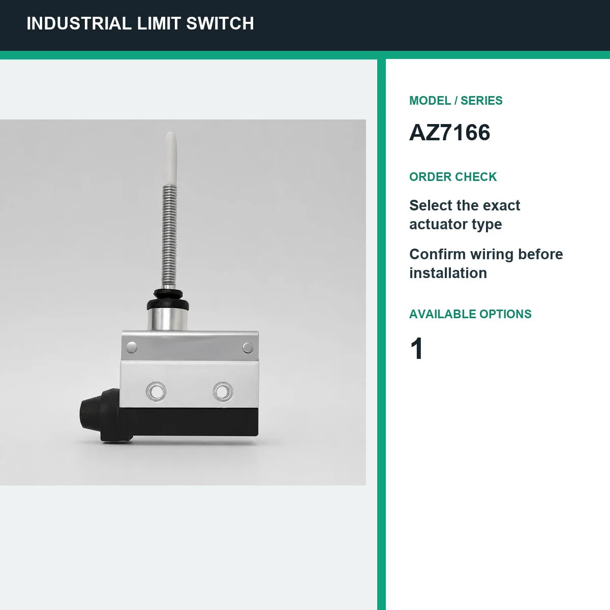 TEZUO AZ7166 IP44 Limit Switch Micro Travel Switch for Industrial Automation