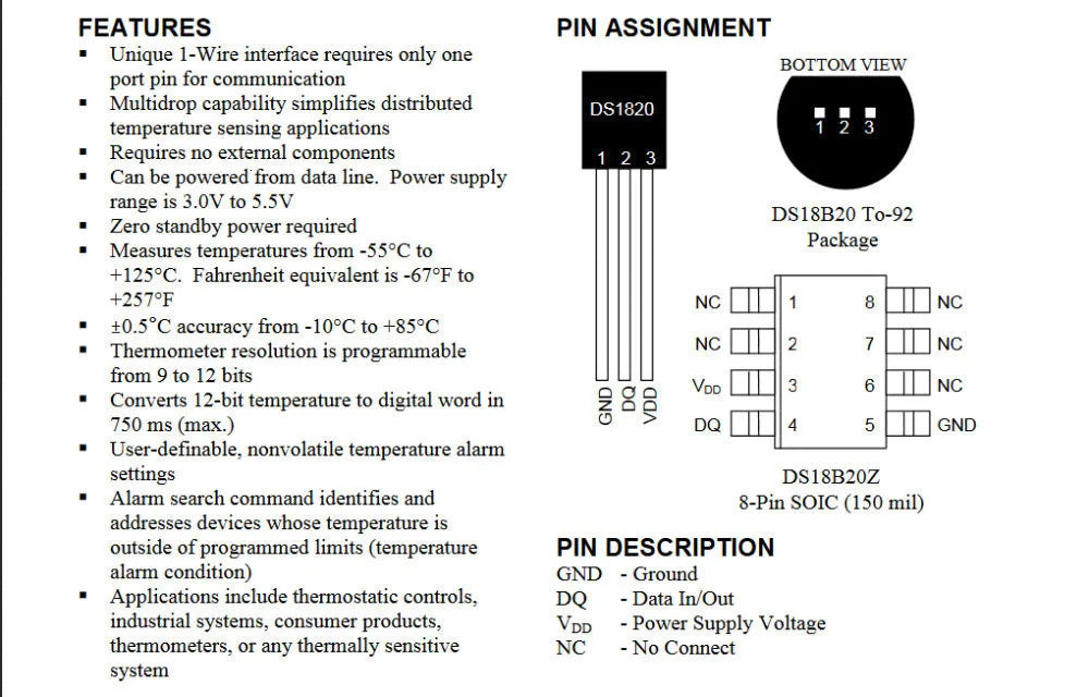 10Pcs/lot Sensor Electronic Chip DS18B20 TO-92 18B20 Chips Temperature Sensor IC 18b20 DIY Electronic