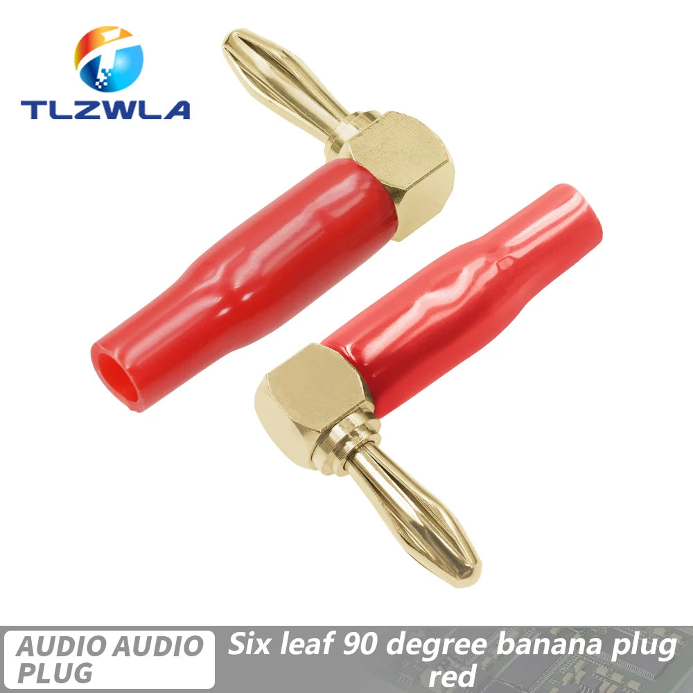 Musical Sound Banana Plugs Speaker Wire Connector Dual Screw Lock 24K Gold Plated Banana Connectors Jack for Speaker Wire
