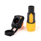 2pcs 3Pins Waterproof IP65 Grade Locking Powercon Male Plug Jack Female Chassis Socket Cable Wire Connector