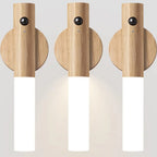 Rechargeable Wall Sconces Magnetic Wall LightsNight Light Motion Sensor Night Lights Wooden Wall Lighting for Bedroom Stair