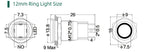 12/16mm Flat LED Illuminated Reset Latching Ring LED Metal Push Button Switch Waterproof On Off with Power Symbol