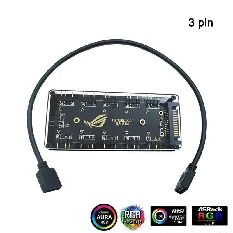 WS2812b ARGB LED Strip Light Addressable Rainbow Light Digital 5V 3pin Header PC Case Asus Aura Sync RGBIC Fusion MSI Mystic