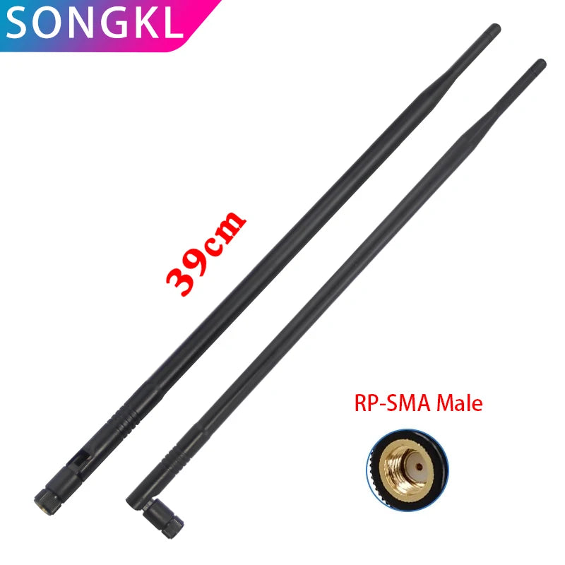 2.4G/5.8G Antenna SMA Male 12dBi High Gain RP-SMA Male Omni Foldable Aerial for Wireless Router Network Booster Netword Card