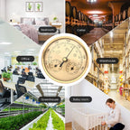 Metal 3 in 1 Barometer Weather Station for Indoor and Outdoor Use Barometer Thermometer Hygrometer with Round Frame