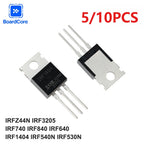 5/10pcs TO-220 MOSFET Transistor IRFZ44N IRF3205 IRF740 IRF640 IRF540N IRF1404 IRF530N Amplifier High Power N-Channel Assortment