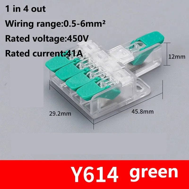 Quick Wiring Terminal Push-in Wire Connector Splitter Mini Universal High power Butt Terminal Block Led Light 1 in Multiple Out