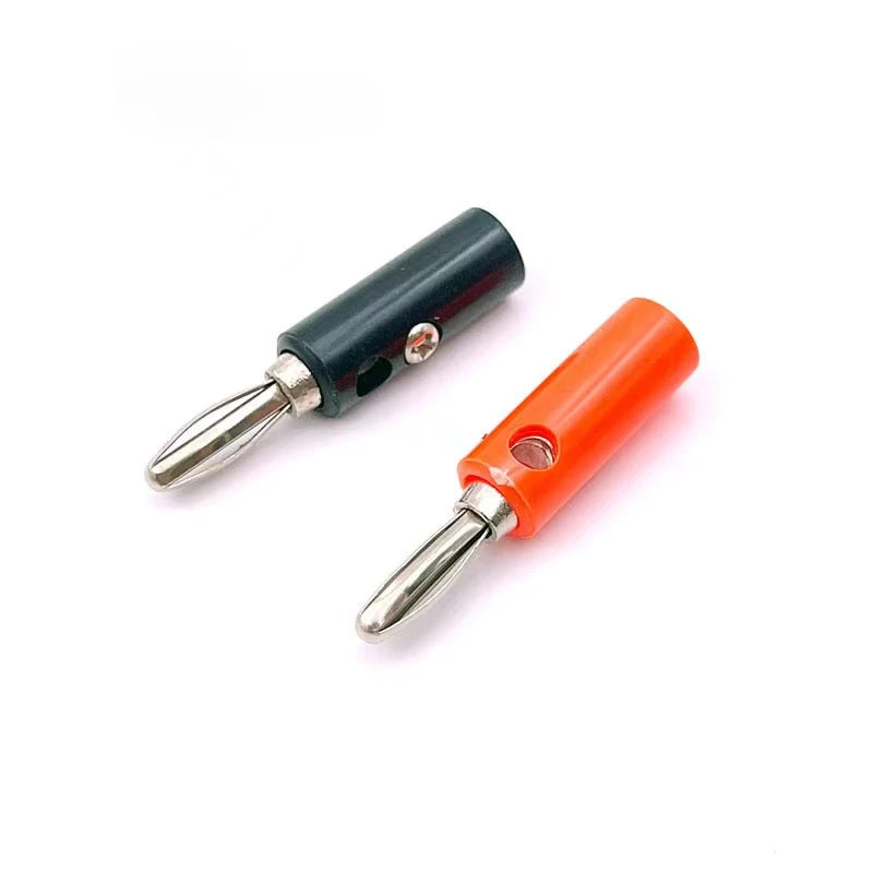 10Pair Silver 4mm Banana Plug Male and Female 4mm Banana Jack Panel Mount Banana Socket Terminal Connector Adapter Red Black
