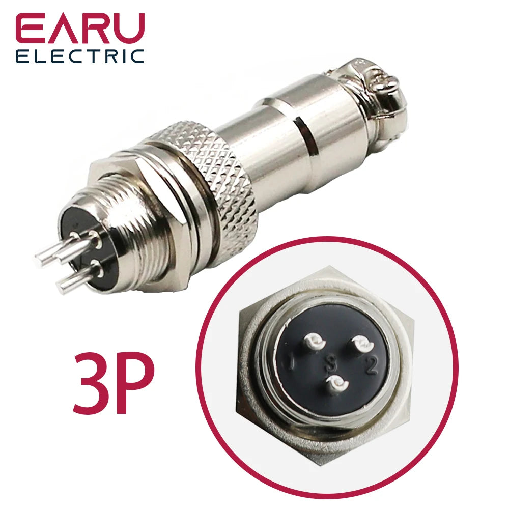 GX12 GX16 GX20 Aviation Connector Plug Socket Circular Connector 2 3 4 5 6 7 8 9 10 12 Pin 12/16/19mm Cable Wire Male Female