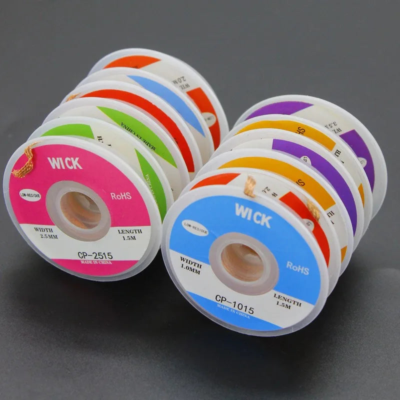 10PCS Strong Desoldering Braid Welding Solder Remover Wick for PCB Cleaning 1.5/3m Length 1.0-4.0mm Width Wire BGA Repair Tool