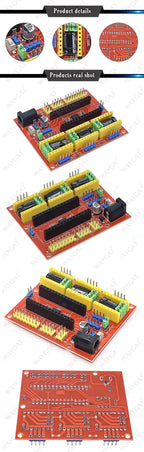 Cnc shield V3 engraving machine 3D Printe+ 4pcs DRV8825 driver expansion board for Arduino + UNOR3 with USB cable