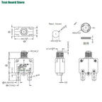 2/5Pcs Circuit Breaker Overload Protector Switch Fuse 3A 4A 5A 6A 7A 8A 10A 12A 15A 20A Resettable With & Without Waterproof Cap