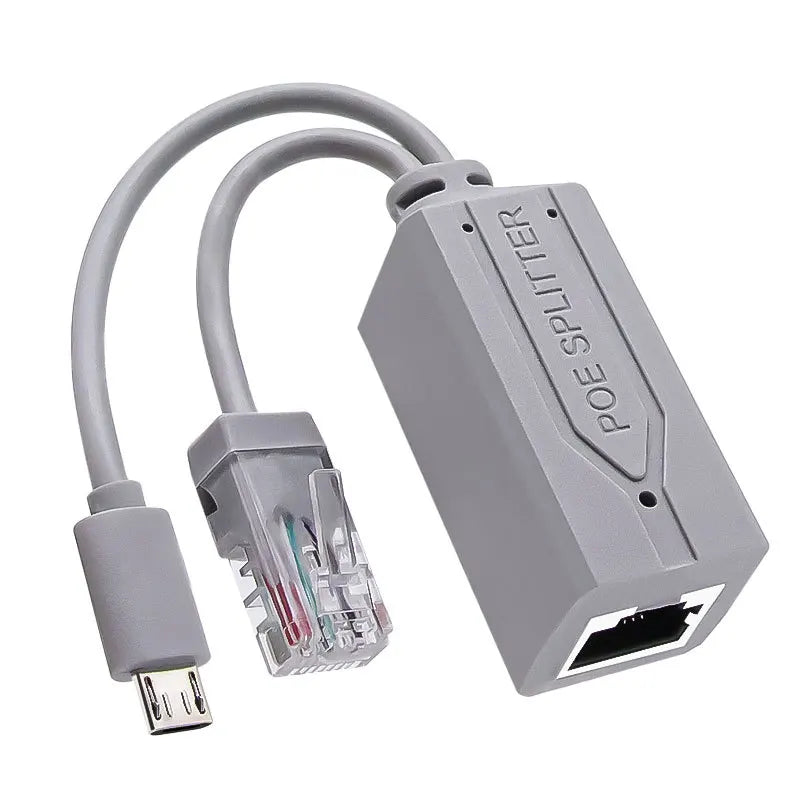 POE Splitter 48V to 5V 12V Power Supply Adapter Micro USB Type-C BarrelJack Compatible with Huawei Hikvision Bobcat Raspberry Pi