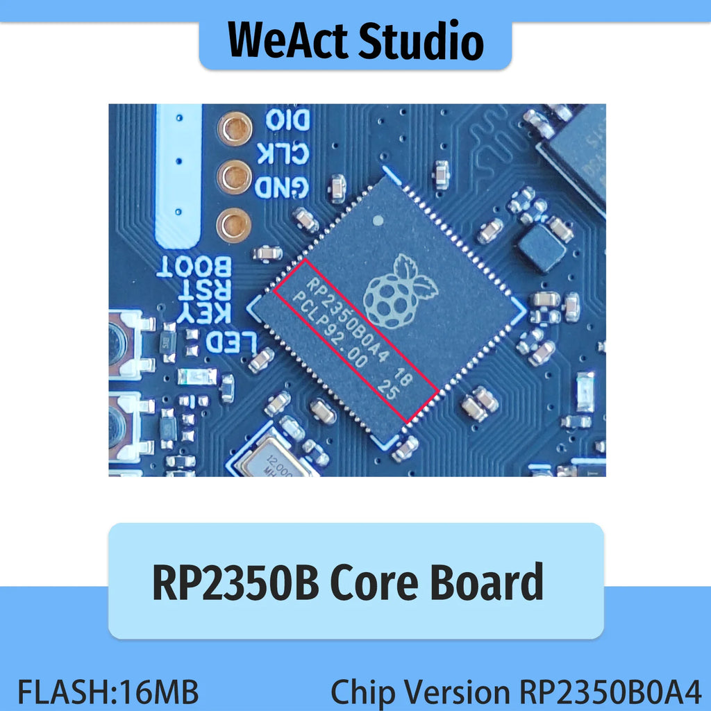 WeAct RP2350B Raspberry Pi RP2350B RISC-V Hazard3 520KByte SRAM 16MByte QSPI Flash 48GPIO All out New Version Chip RP2350B0A4