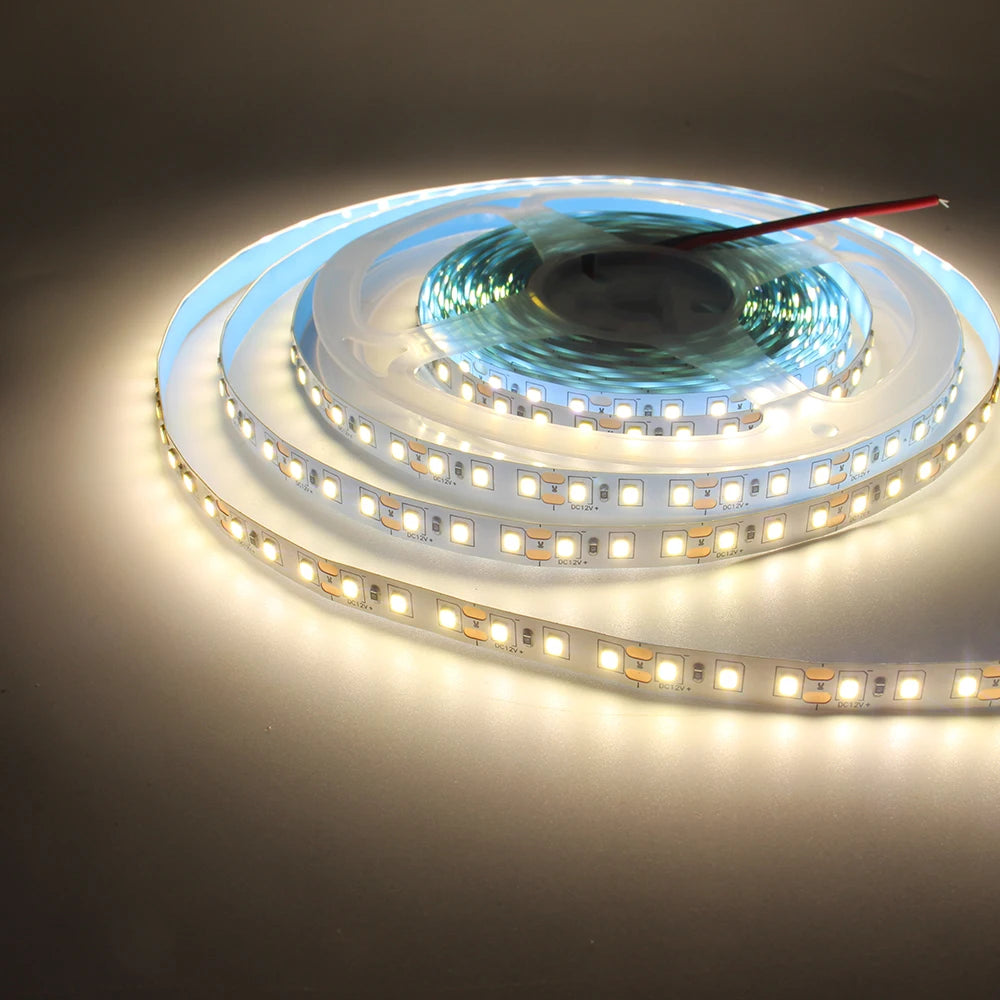 12V LED Strip 1M-5M 600 SMD 2835 6000K 3000K Warm White Stripe Flex Tape Light 120LEDs M 8mm PCB Non Waterproof Ledstrip Lamp