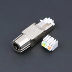 1Pc Zinc Alloy Shielded Ethernet Termination Plugs Cat7 Cat6A Cat8 RJ45 Connector Tool-Free